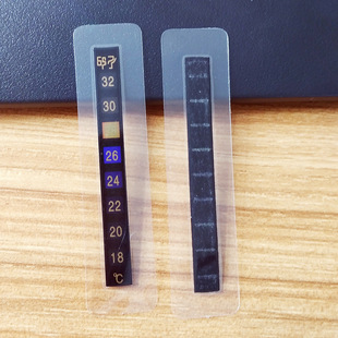 Small accessories clothing thermometer 18-32 degree clothing temperature measuring piece down jacket plastic thermometer piece gold