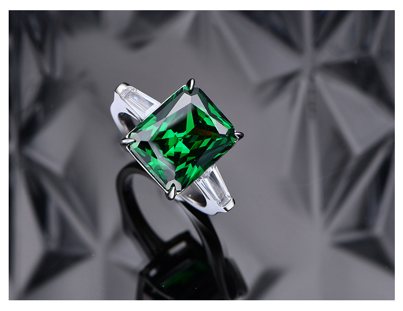 Fashion Geometric Sterling Silver Inlay Zircon Rings 1 Piece