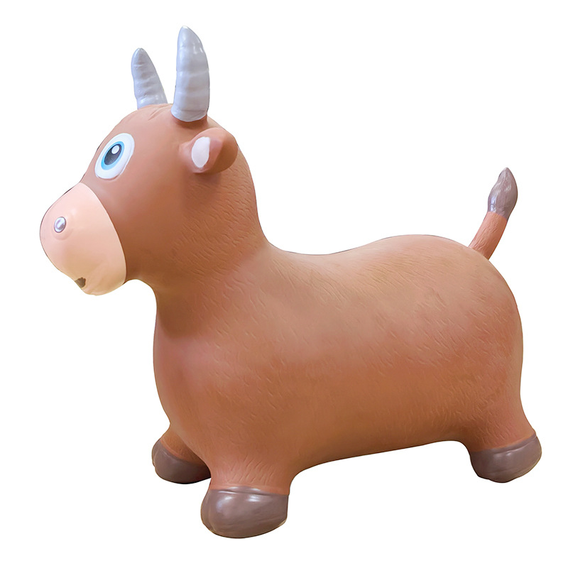跳跳马棕色牛儿童玩具 宝宝坐骑小马 幼儿园摇摇马16P 环保材料
