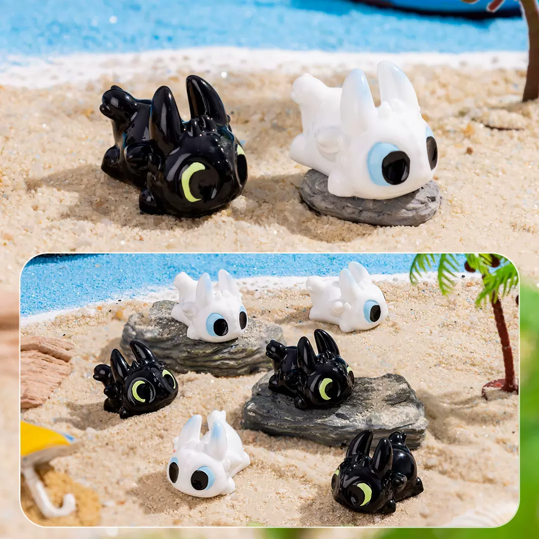 新品创意仿真动漫无牙仔动物树脂工艺品装饰品萌粒桌面车载小摆件