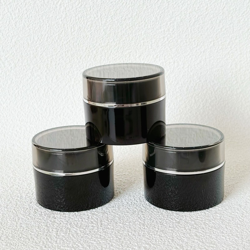 现货5g黑色直瓶膏霜瓶简约便携化妆品试用装包材小样畅销款分装瓶