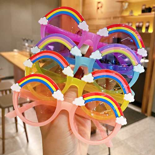 Children's sunglasses, girls' sun visors, Korean style cute cartoon rainbow baby glasses, boys and girls' personalized sunglasses