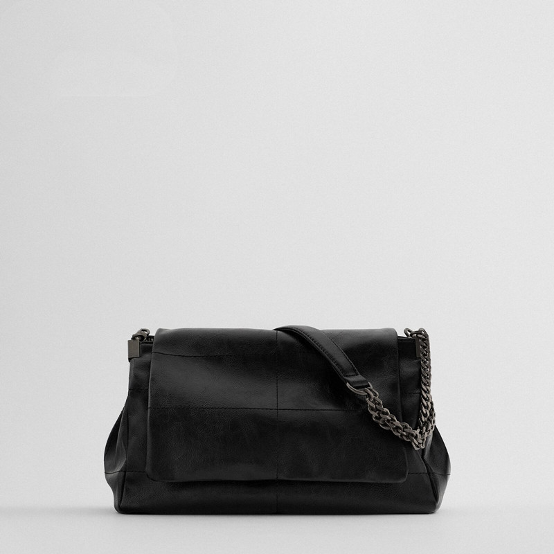 Za Women's Bag 2022 New Black Rock Style Flip Shoulder Bag Crossbody Bag Fashion Hobo Bag Messenger Bag Za Women's Bag 2022 New Black Rock Style Flip Shoulder Bag Crossbody Bag Fashion Hobo Bag Messenger Bag