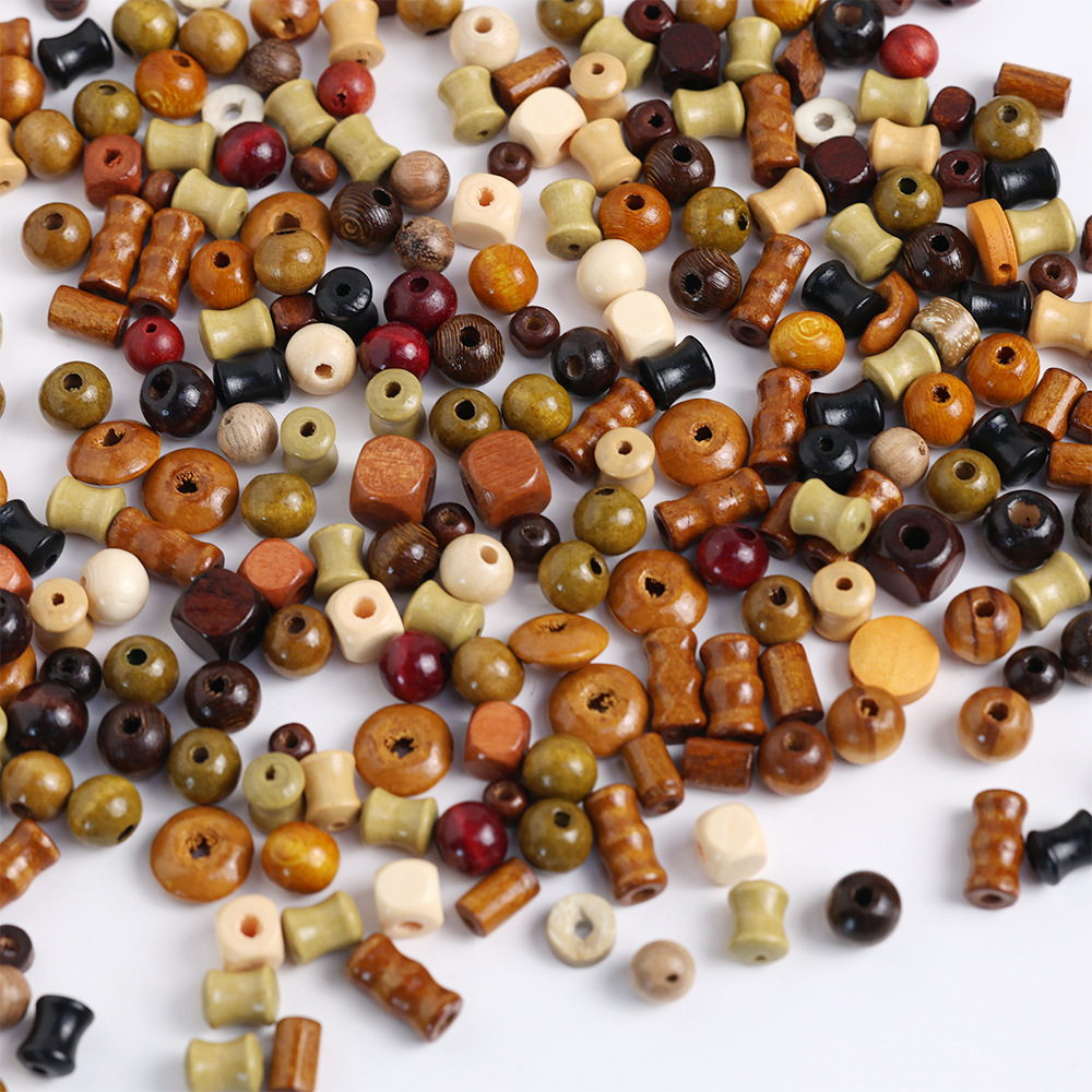 New Chinese-Style Wooden Beads Loose Beads Handmade DIY Square Beads Solid Wood Spacer Beads Bracelet Necklace Vintage Jewelry Accessories Beads