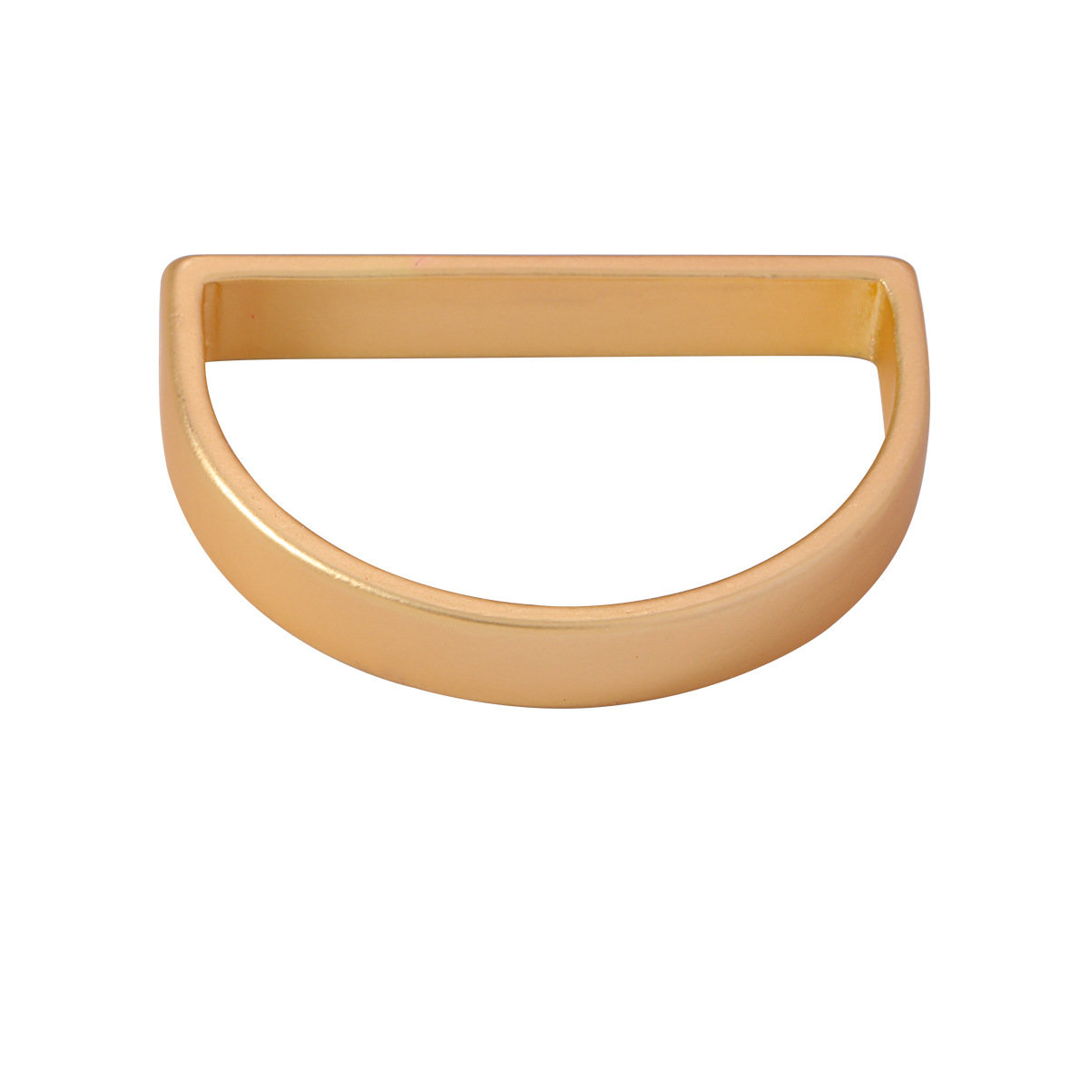 Anillo de servilleta semicírculo de aleación de zinc transfronterizo creativo moderno simple hebilla de servilleta en forma de D Anillo de servilleta de oro pulido al por mayor