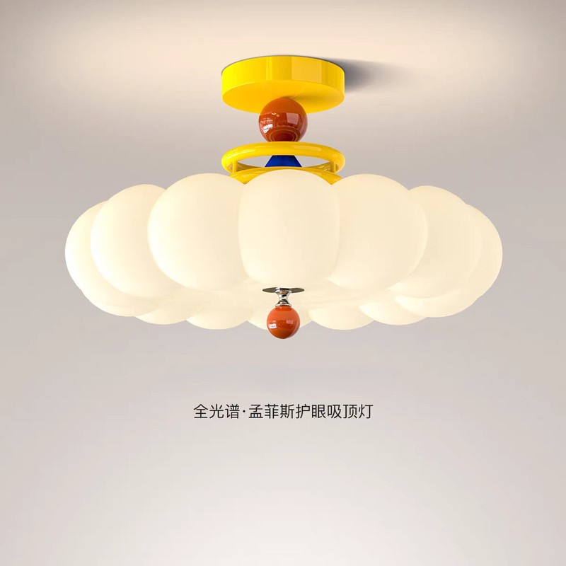 Cross-Border Memphis Bedroom Lamp Creative Colorful Dopamine Cloud Ceiling Lamp Cream Style Eye Protection Children's Room Lamp