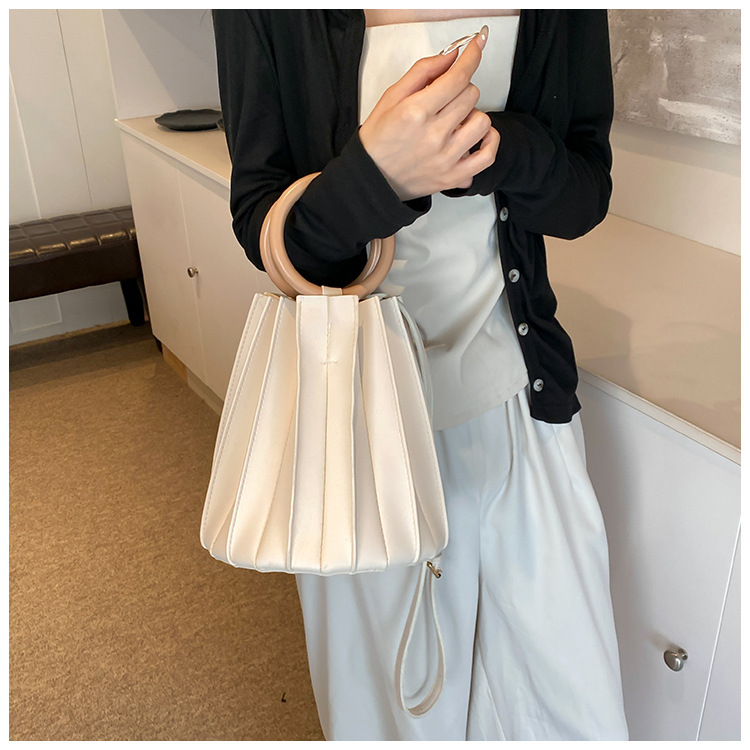 All Seasons Season Women's Gender Women's Pu Leather Solid Color Vintage Style Classic Style Bucket Open Handbag Crossbody Bag Bucket Bag