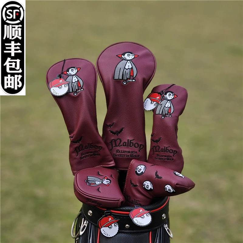 Golf clubs, helmet