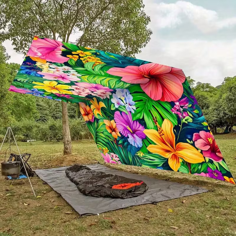 Cross-Border Jit Bohemian Mandala Floral Gradient Color Outdoor Sunshade Curtain Sunshade Cloth Canopy Factory Direct Sale