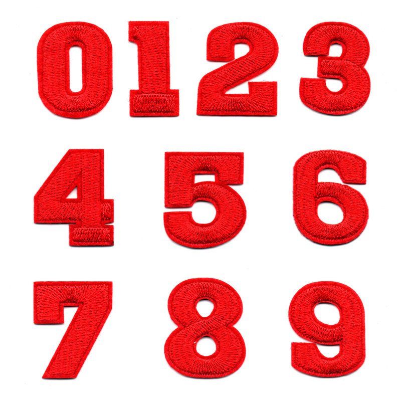 Nuevo color 10 pegatinas de tela digital bordado pegatinas jeans rasgado pegatinas de parche decorativo 0-9 pegatinas decorativas digitales