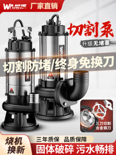 Cutting Sewage Pump, Fecal Mud Pump, High-Power Rural Toilet Septic Tank Suction Sewage Pump, 220V Water Pump