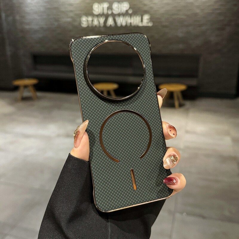 Suitable for Huawei Mate80Promax Mobile Phone Case, Electroplated Frameless Pura80 Kevlar Magnetic Anti-Fall Hard Case