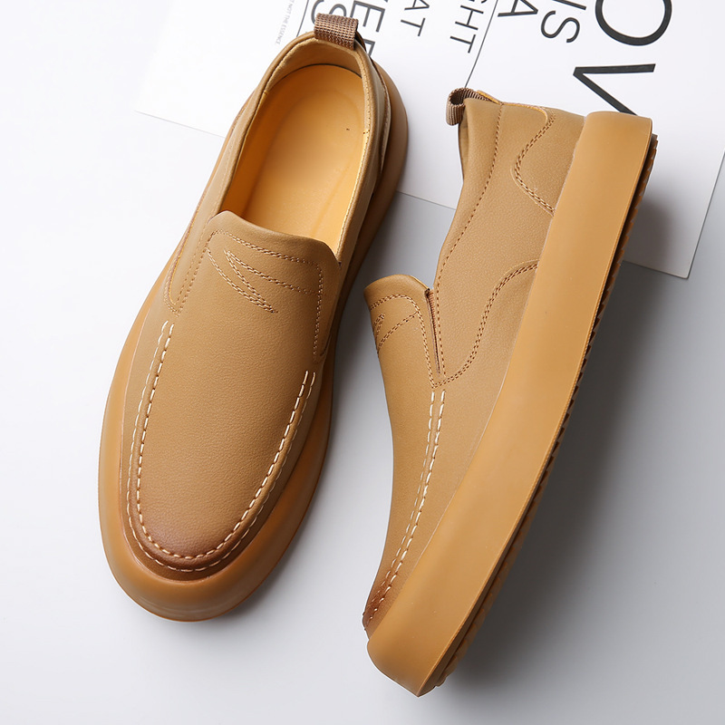Casual Men's Shoes Business Dress Board Shoes Rubber Soft Bottom Foot Stylish Hand-stitched Dirty-resistant Breathable British Style Casual Men's Shoes Business Dress Board Shoes Rubber Soft Bottom Foot Stylish Hand-stitched Dirty-resistant Breathable British Style