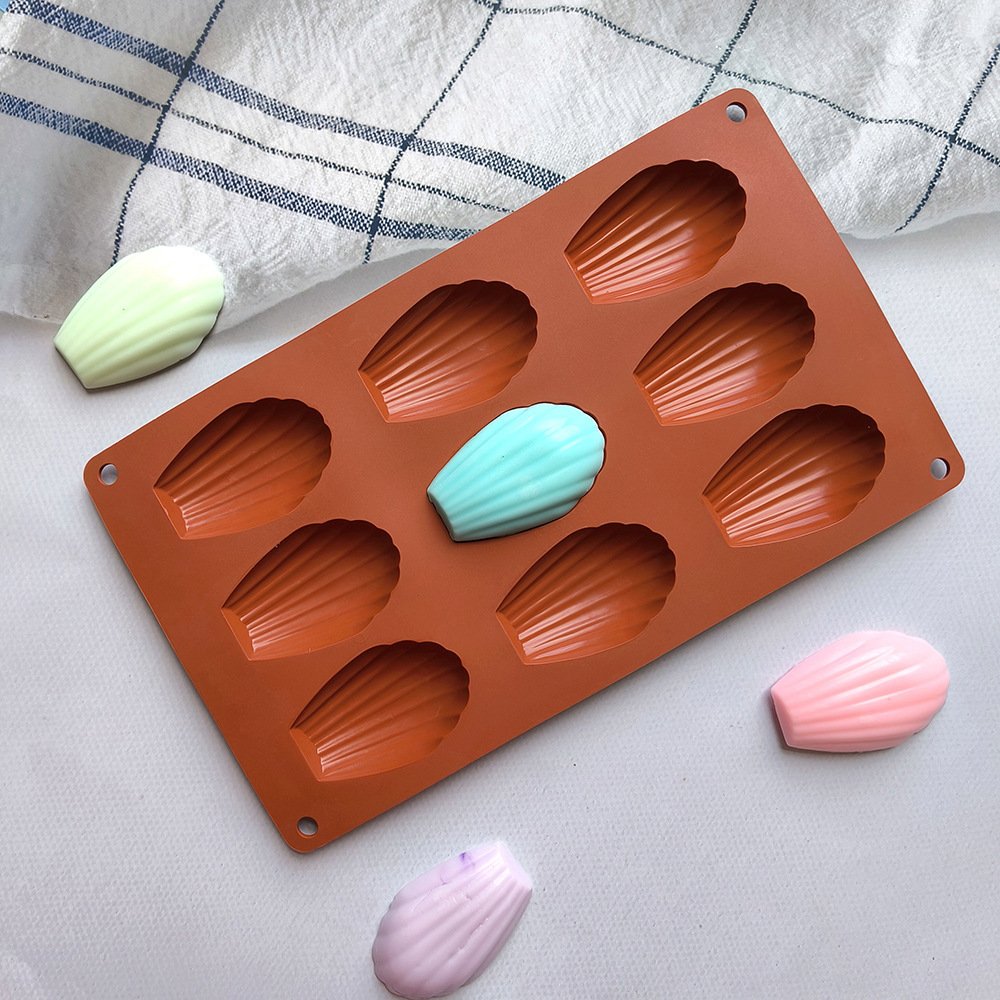 Silicone 9 conchas 9 molde de chocolate diy Madeleine pudín dulces galletas molde de pastel