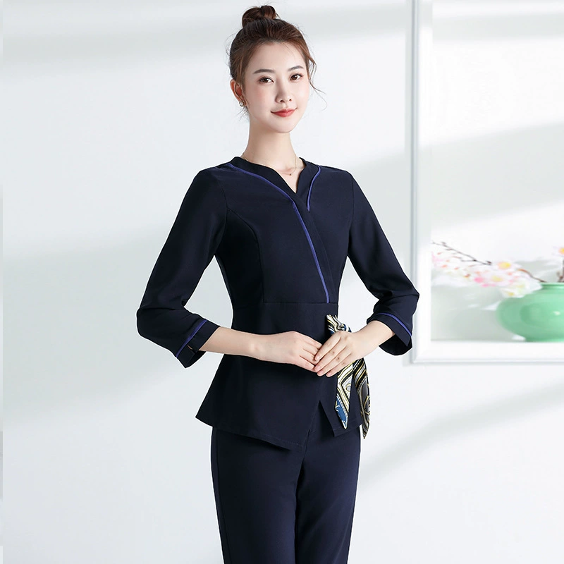 Новая рабочая одежда для салонов красоты Ванна для ног Терапия для ног Slim-Fit Рабочая одежда для похудения JY-2063 Двухцветная