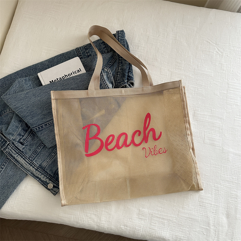 Bolsas de tela de gran capacidad bolsas de mano para salir bolsas de playa de moda natación almacenamiento de compras portátiles mujeres 2024 nuevo