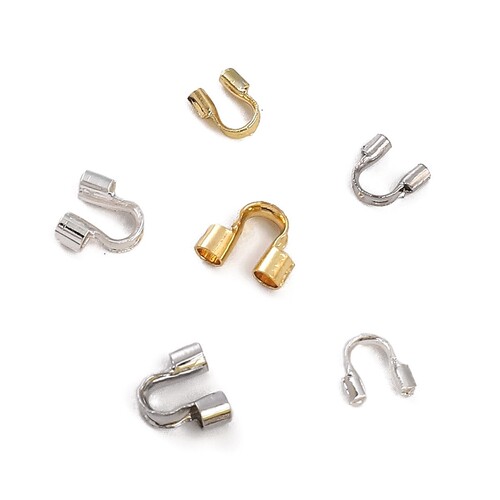 14K gold-plated color-preserving U-shaped horseshoe clasp wire end-cap chain necklace bracelet bead steel wire handmade DIY accessory