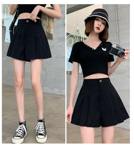 Slimming High-Waisted Summer Casual Wide Leg Pants, Stylish Pleated Korean Version Women's Suit Shorts