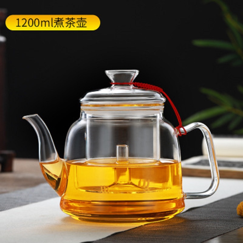 Fábrica al por mayor tetera de vidrio de alta borosilicato material tetera de cocina olla de energía de gran capacidad estufa de cerámica eléctrica tetera de flores y hierba