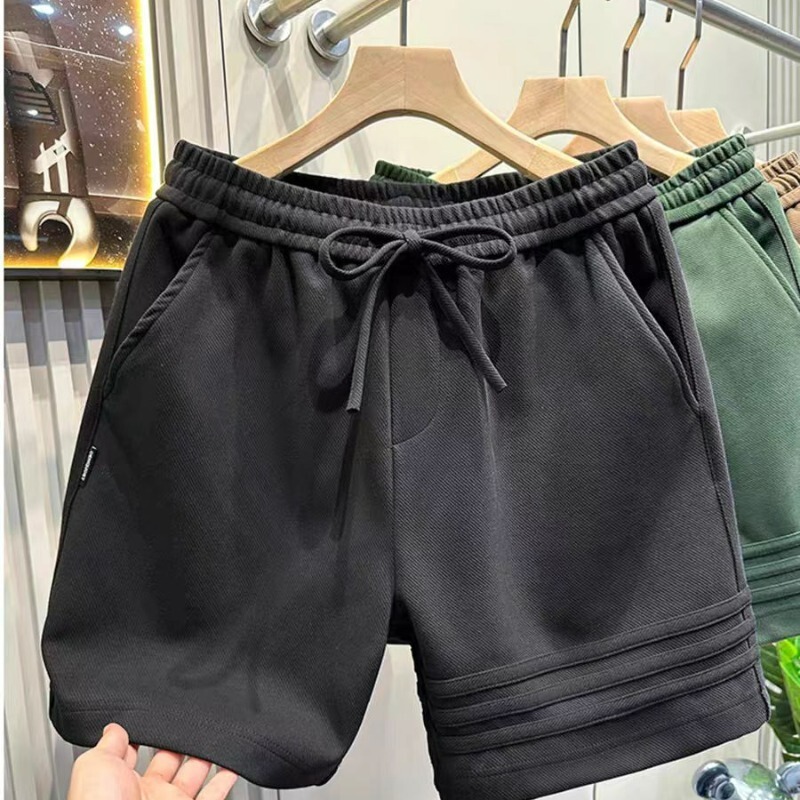 Three-Stripe Design High-End Heavyweight Sports Casual Shorts Men's Pants Summer Loose Five-Point Pants American Sweatpants