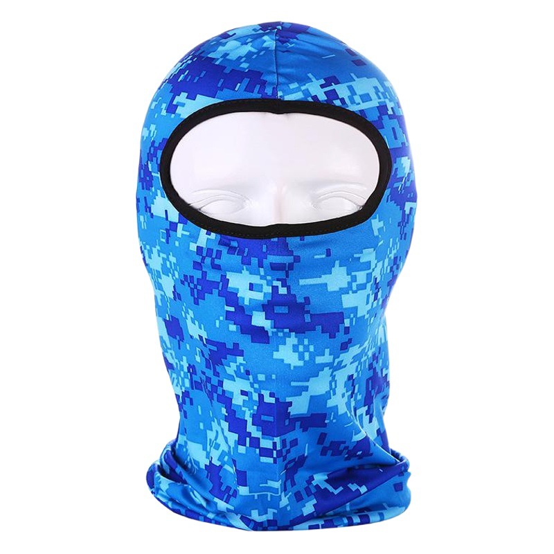 Casquillo de seda de hielo para deportes al aire libre, protector solar de verano, camuflaje de jefe, máscara de un solo orificio, tácticas de conducción, gorras de motocicleta