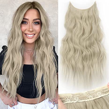 Cheveux synthétiques cheveux synthétiques grande vague longue perruque bouclée Patch rideau pince Extensions de cheveux en fibres synthétiques_voghion.com