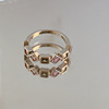 Japanese rainbow accessory, fashionable ring, stone inlay, brand crystal, light luxury style