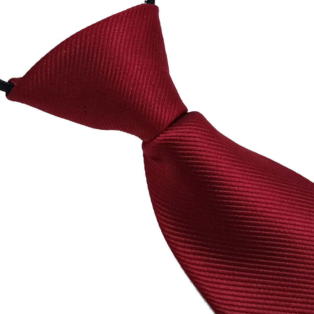 Men's Red Zipper Tie Easy to Pull Free Groom Best Man Business Casual Tie Striped Yarn-dyed 8cm