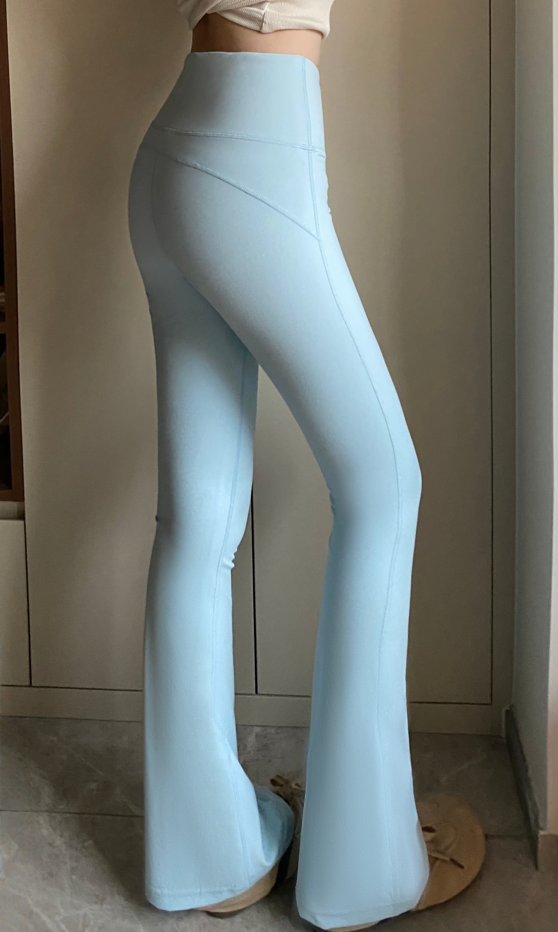 luludarling 抗菌ヨガフレアパンツレディースグローブスポーツフィットネスハイウエストヒップリフティングマイクロフレアフィットネスパンツ