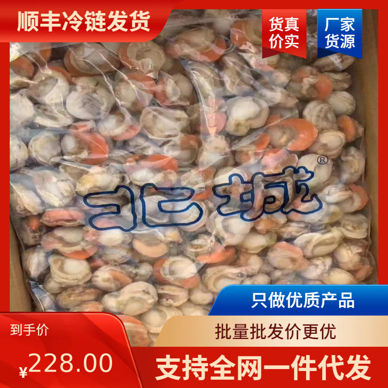 批发 冷冻北城扇贝肉6kg整箱 商用 熟冻红膏 捞汁麻辣小海鲜原料