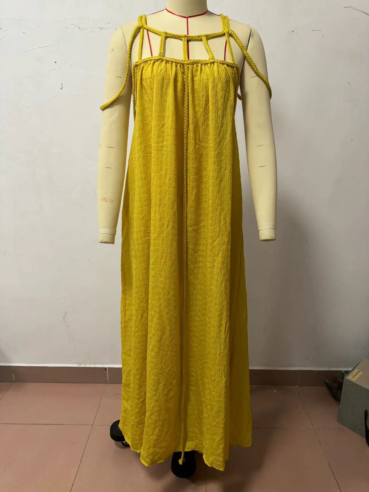 Maxi Long Dress Dress Length Type Wholesale Women's Sexy Solid Color Holiday Banquet Bar Round Neck Sleeveless Party Dress