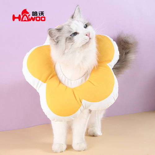 New Waterproof Cartoon Flower Elizabethan Circle Cat Beauty Cover Cat Neck Cover Protective Cover Pet Collar Wholesale