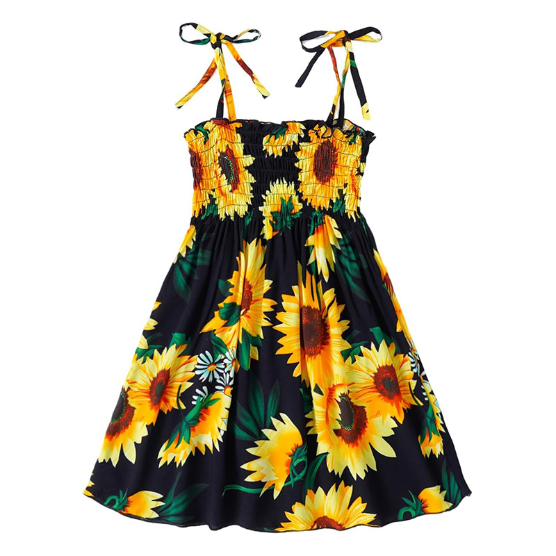 Cute Flower Printing Cotton Blend Girls Dresses display picture 5