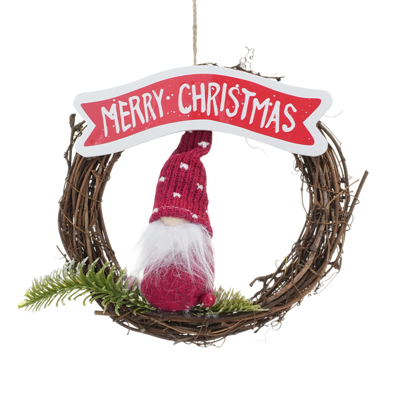 Colgante de guirnaldas de Navidad Santa muñeca sin cara puerta colgante de pared decoración ventana decoración accesorios de diseño de árbol de Navidad