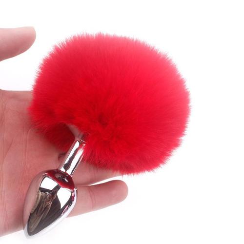 Rabbit tail anal plug, rabbit tail metal anal plug, SM anal plug, masturbation plug, adult sex toy, Huole