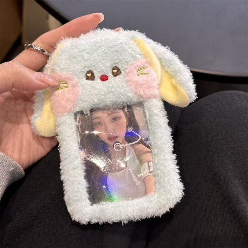 Cute ángel cerdo de peluche 3 pulgadas tarjeta de visualización tarjeta de estudiante colgante tarjeta de comida cubierta protectora