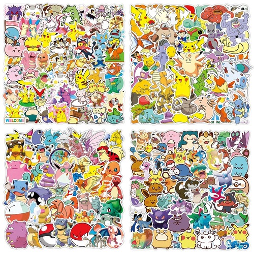 200 sheets of Japanese anime Pokemon car luggage handle sticker wholesale for Pokemon spirit doodle stickers