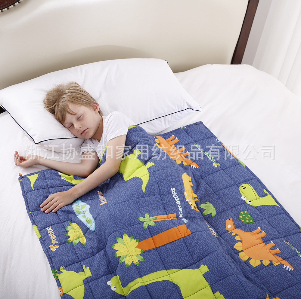 Suministro directo de fábrica edredón de gravedad impresión de algodón manta de gravedad cuentas de vidrio suave para niños weighted blanket