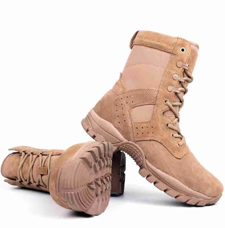 Botas de entrenamiento de hombres de combate marrón dragón con cremallera lateral resistente al desgaste entrenamiento al aire libre alpinismo botas del desierto tácticas rojas