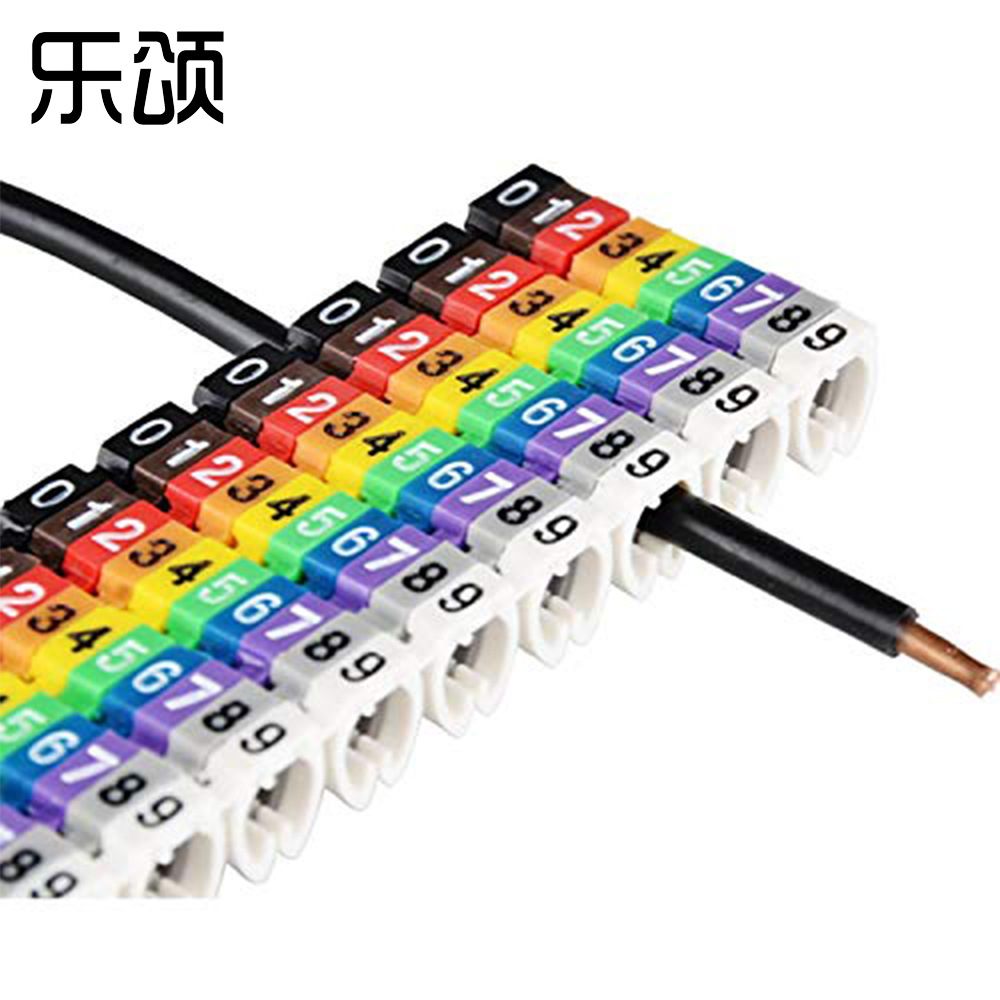 号码管卡式号码管M型卡扣式彩色数字字母五六类网线电线标记光纤