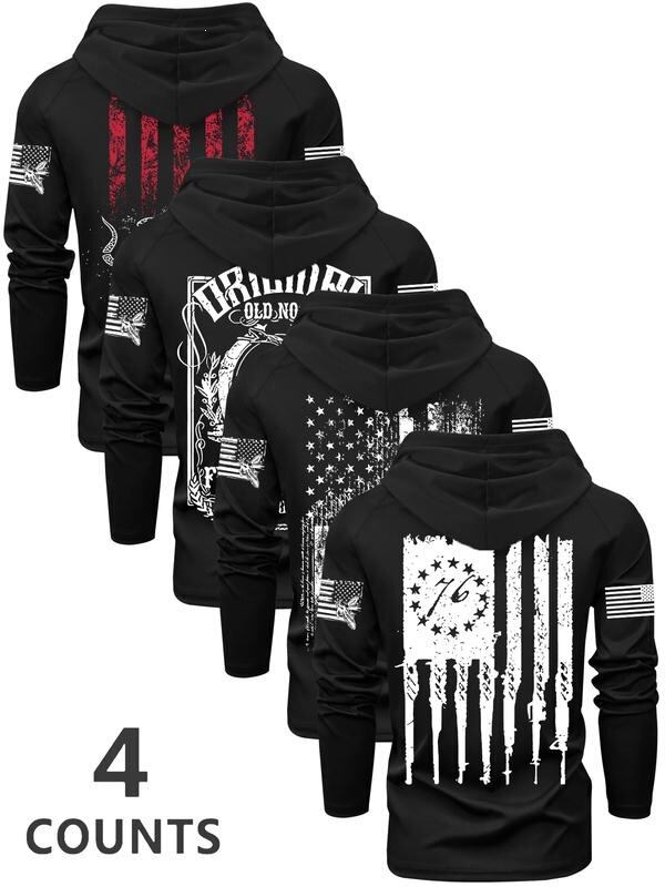 I 91273 Grunt Style 1776 Flag Hoodie Flag Hoodie
