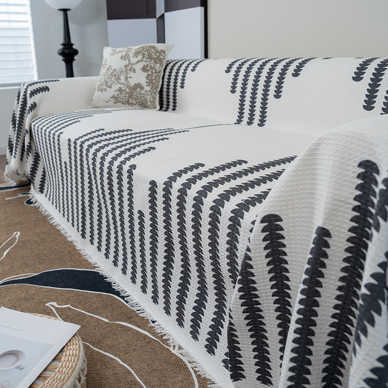 Toalla de sofá Waffle Thousand Bird Thousand Bird Natural Antideslizante Cubierta de sofá de alta calidad Cubierta de sofá universal Manta de sofá con cubierta completa