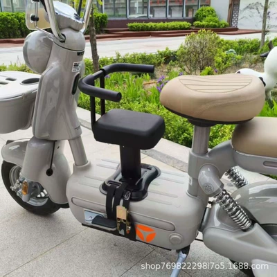 Electric car child seat Seat Front-Mounted Safety Seat - black-fixed-horned-guardrail-bundling-device