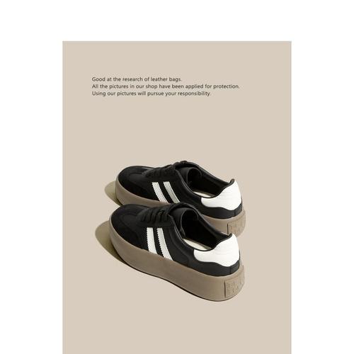 Dexun shoes for women 2024 spring new thick-soled retro color-blocking casual sports versatile soft-soled shoes ins trend