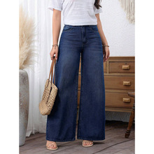 Y 53108 Washed dark blue wide leg jeans ˮϴ����ɫ����ţ�п�