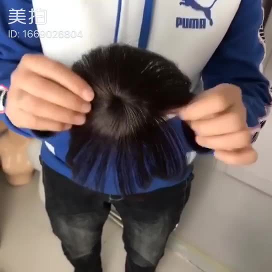 Real hair mini top core replacement piece real hair female head hair cover white hair wig replacement piece factory wholesale