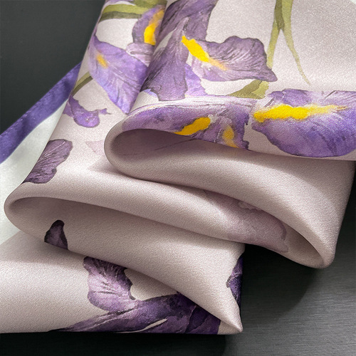 100% purple silk mulberry silk scarf small square scarf for women spring and autumn neck decoration scarf mother thin scarf 50