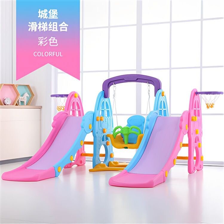Diapositivas de doble corredor para niños en interiores diapositivas para bebés caseros combinación de columnas para aumentar el grosor y el largo juguete de parque pequeño