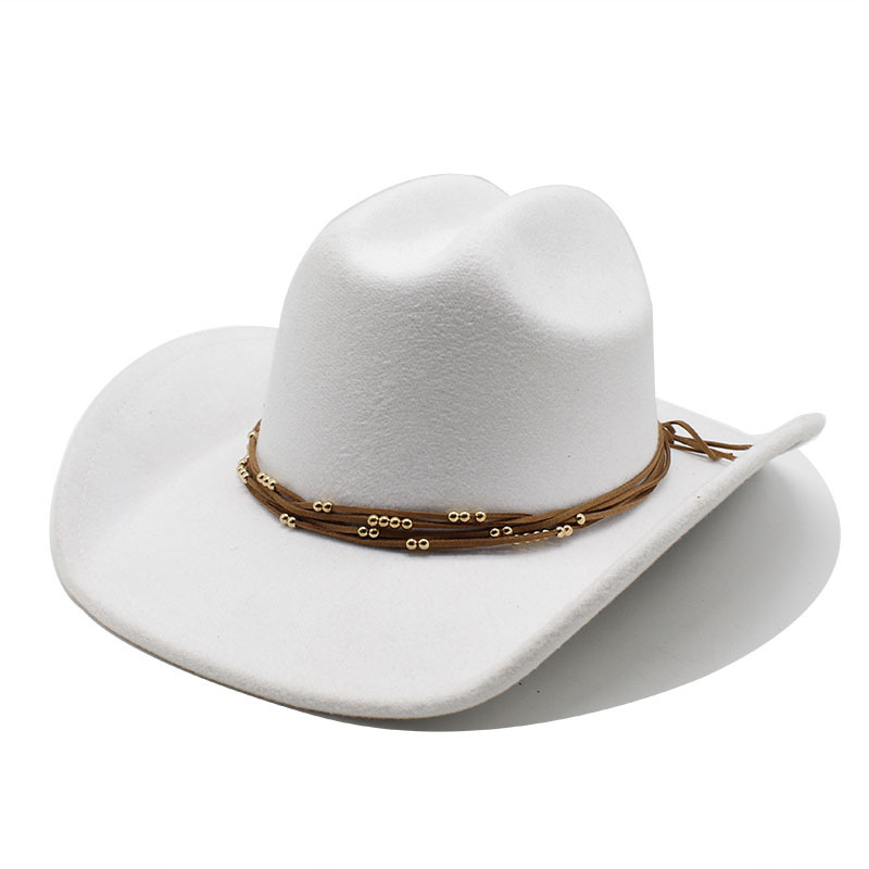 Spring, Autumn Season Unisex Gender Retro, Cowboy Style Style Big Eaves Rim Unisex Retro Cowboy Style Tassel Big Eaves Fedora Hat