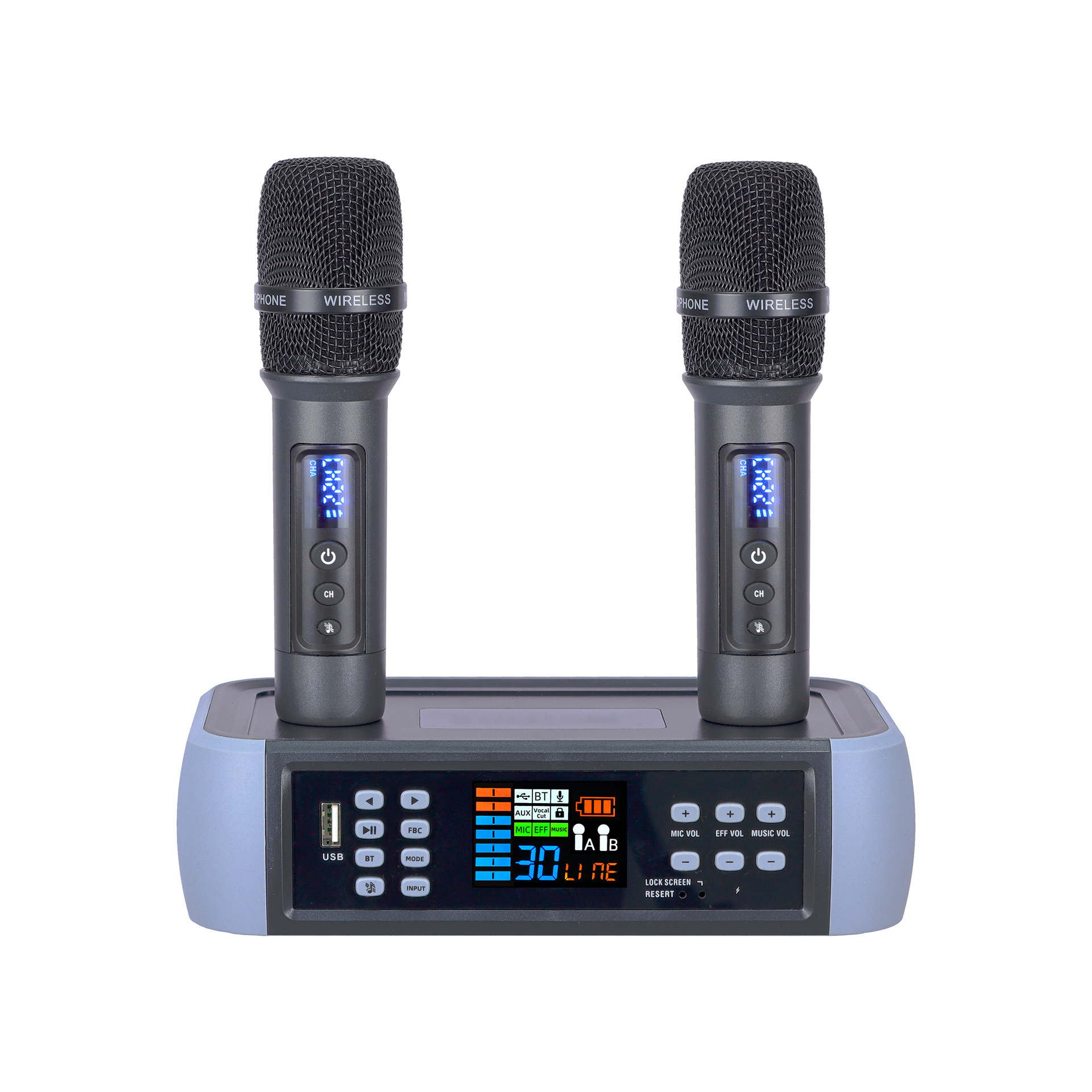 Cross-Border Audio and Video Reverberation Bluetooth Wireless Microphone Universal with Dsp Microphone for Outdoor Singing, Home Entertainment, and Ktv